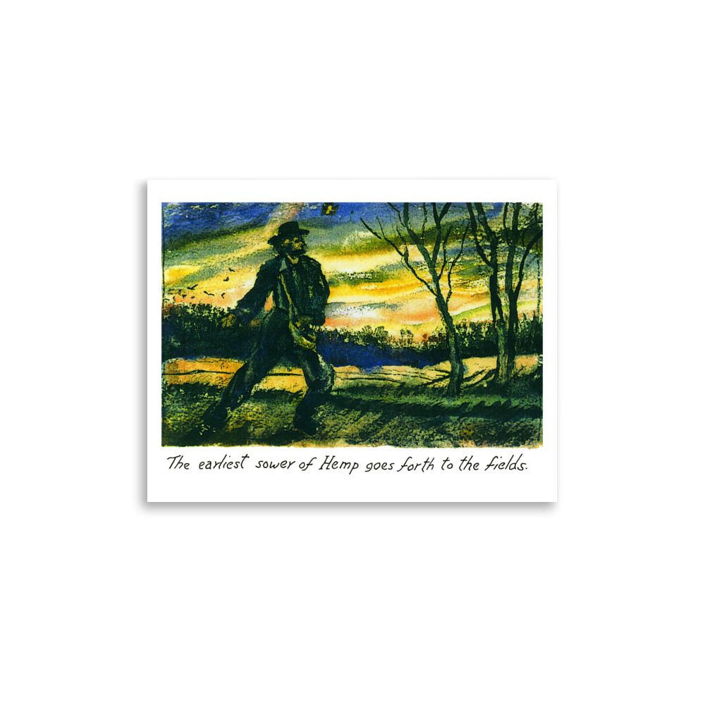 “The Earliest Sower of Hemp” – 1992 Color Print by Harry Brown