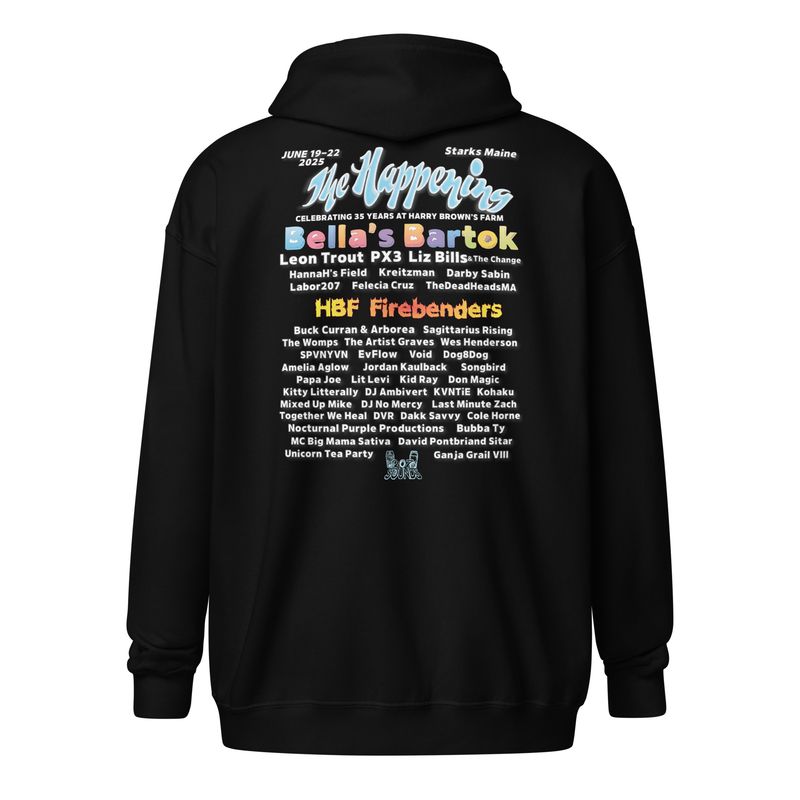 The Happening 2025 Zip-Up Hoodie – Band Lineup Edition