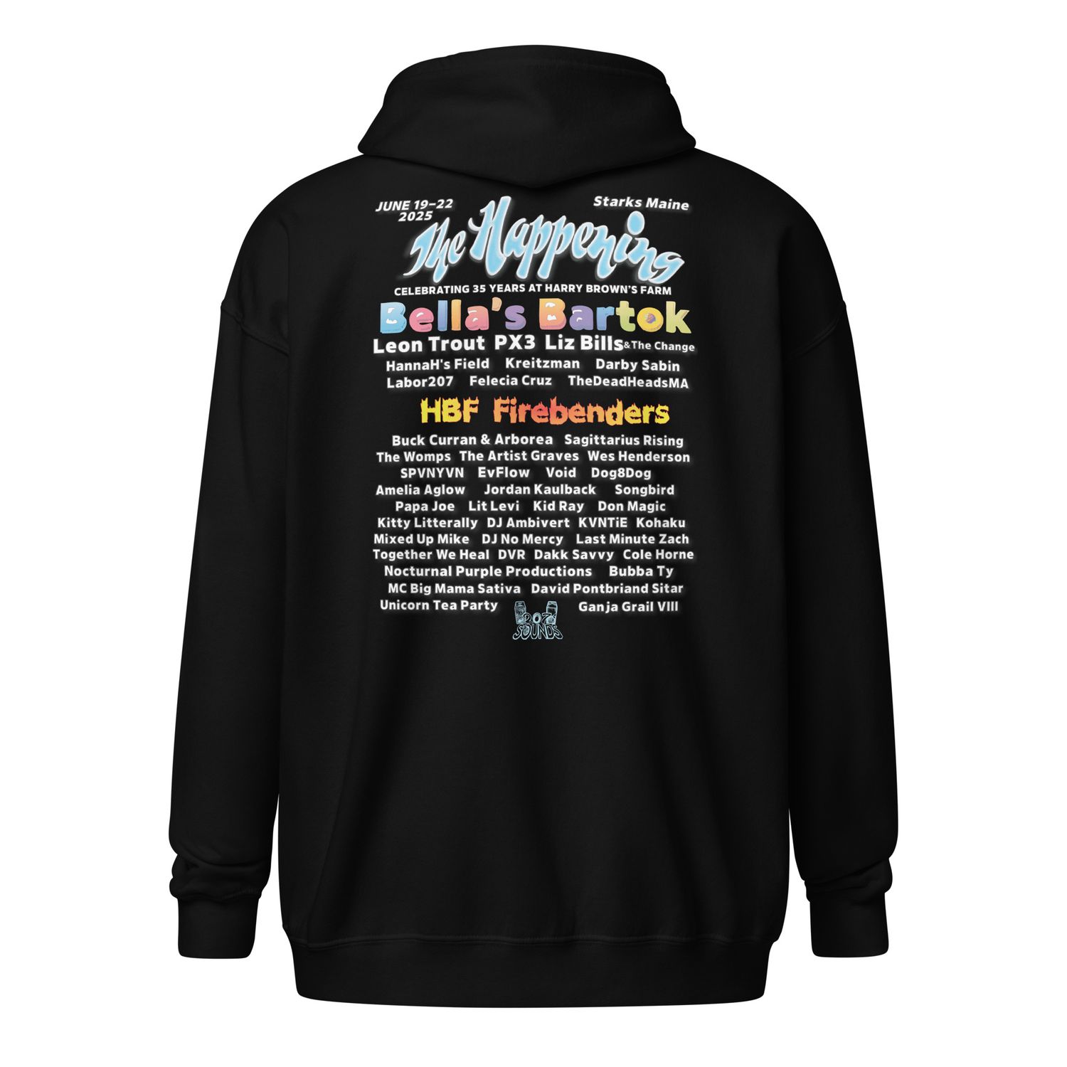 The Happening 2025 Zip-Up Hoodie – Band Lineup Edition