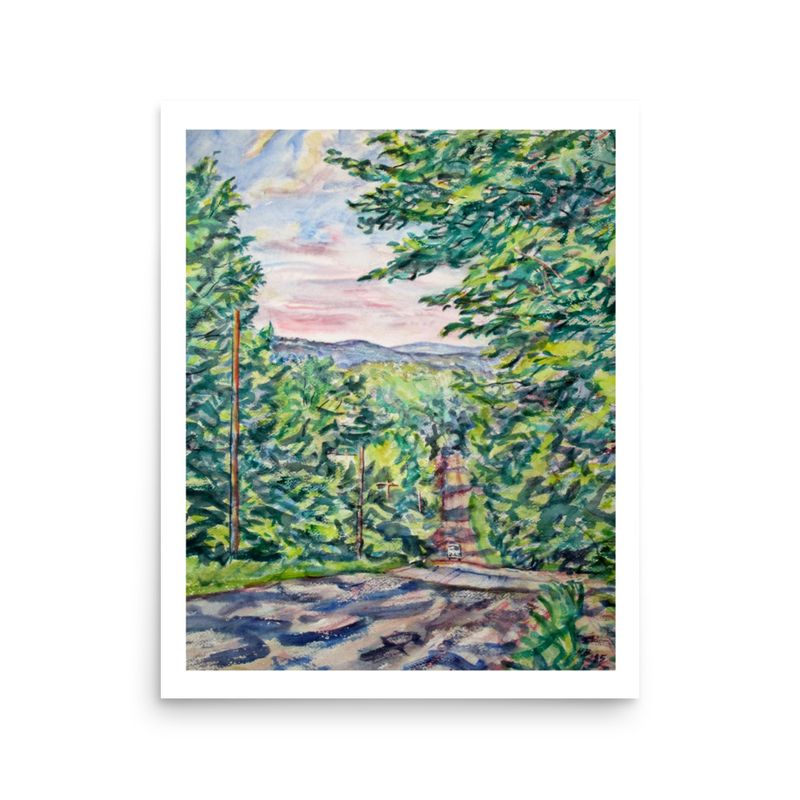 “Locke Hill Road, Starks, Maine” – Watercolor Print by Harry Brown