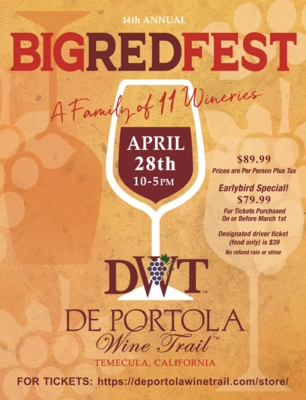 Big Red Fest Ticket Sunday April 28th 10:00am - 5:00pm $89.99. Earlybird Special ! $79.99 till March 1st.