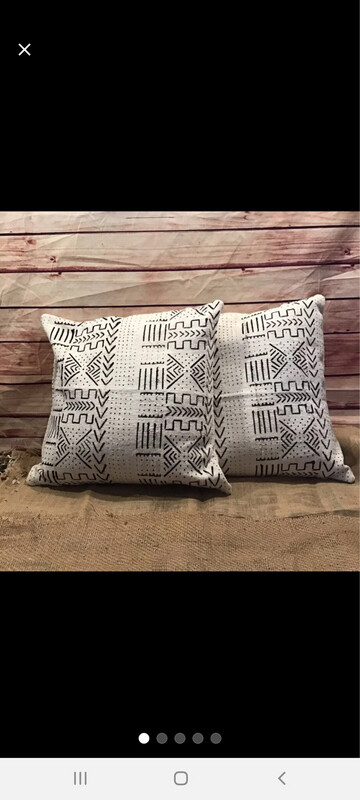 Handmade  Mud Cloth Down Pillow 