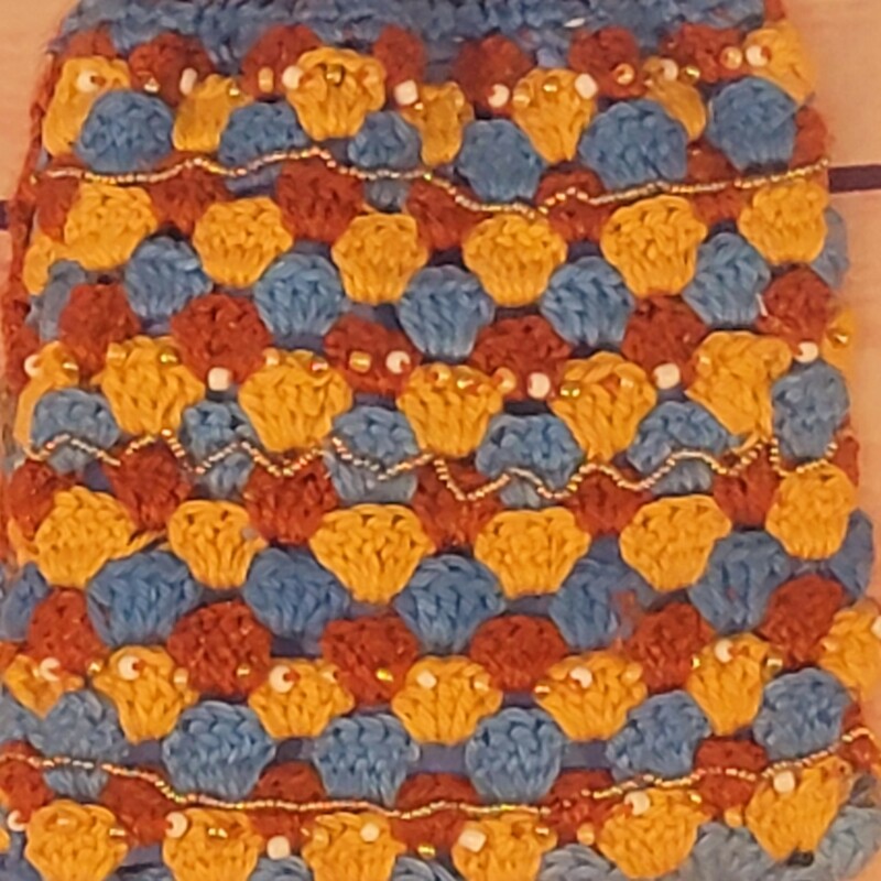Small Handmade Beaded &amp; Crocheted Mini Purse