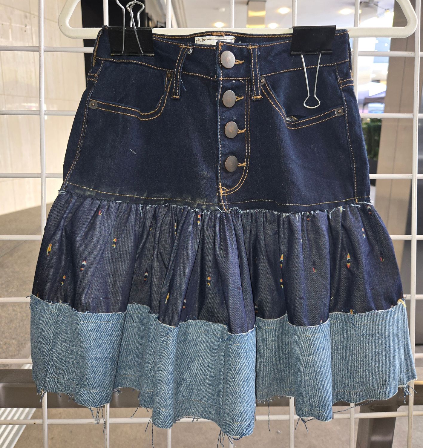 Boots on the Ground Med Wash Button Fly Western Skirt