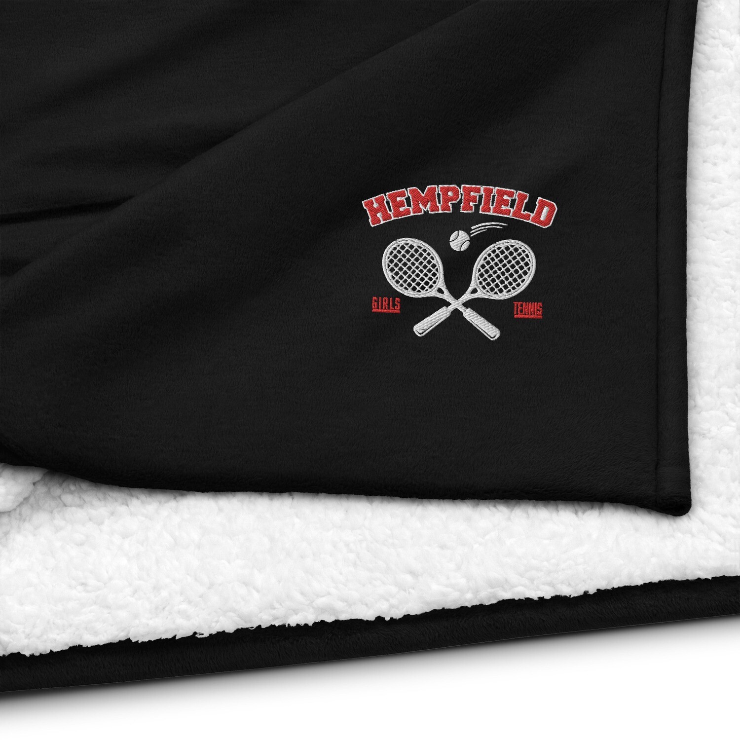 Hempfield Girls Tennis Embroidered Premium Sherpa Blanket