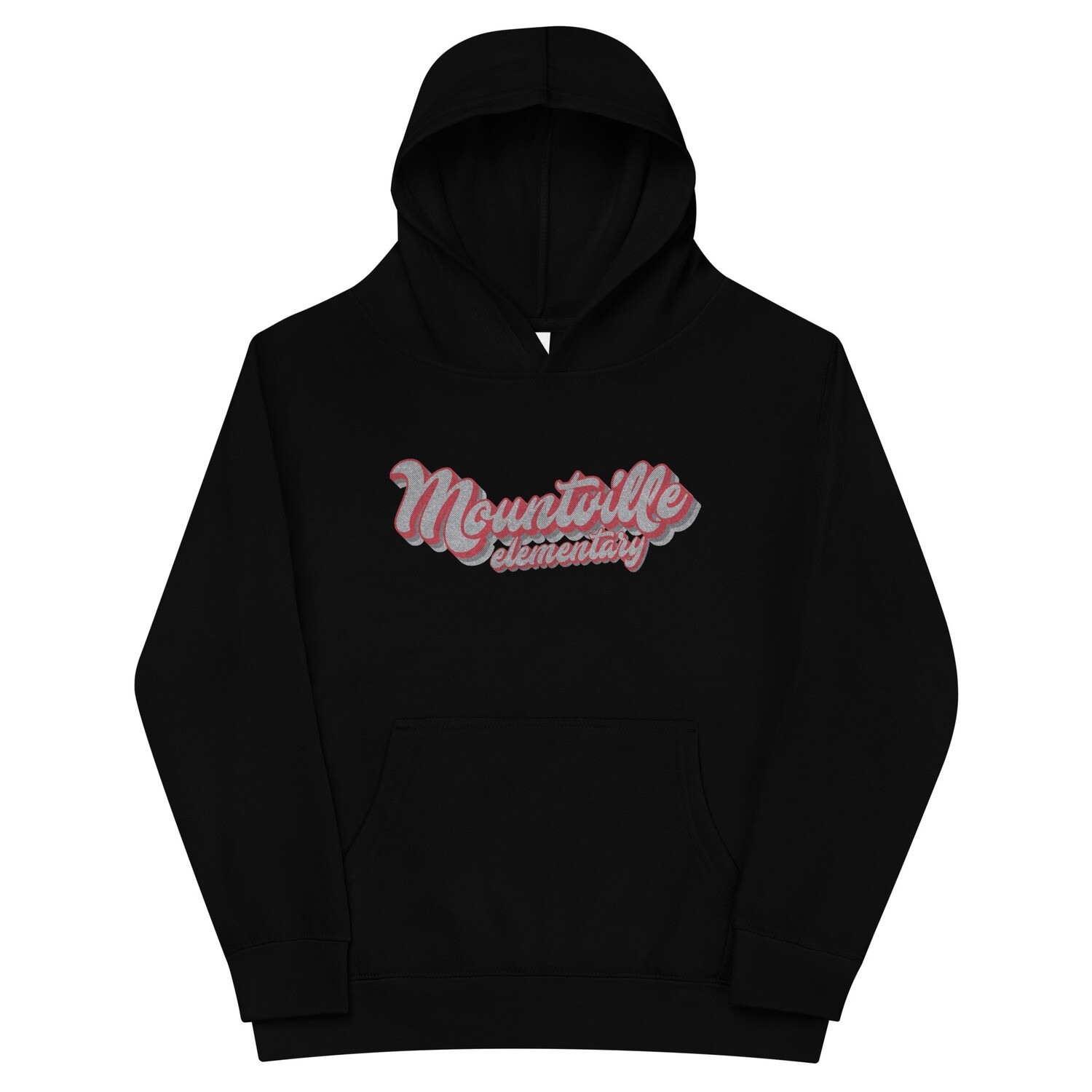 Mountville Elementary Retro youth hoodie, Color: Black, Size: S