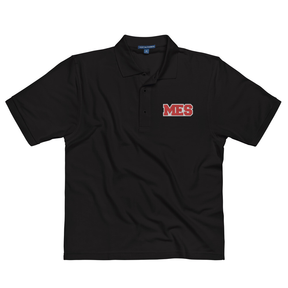 Mountville Elementary Collegiate Embroidered Premium Polo, Color: Black, Size: S