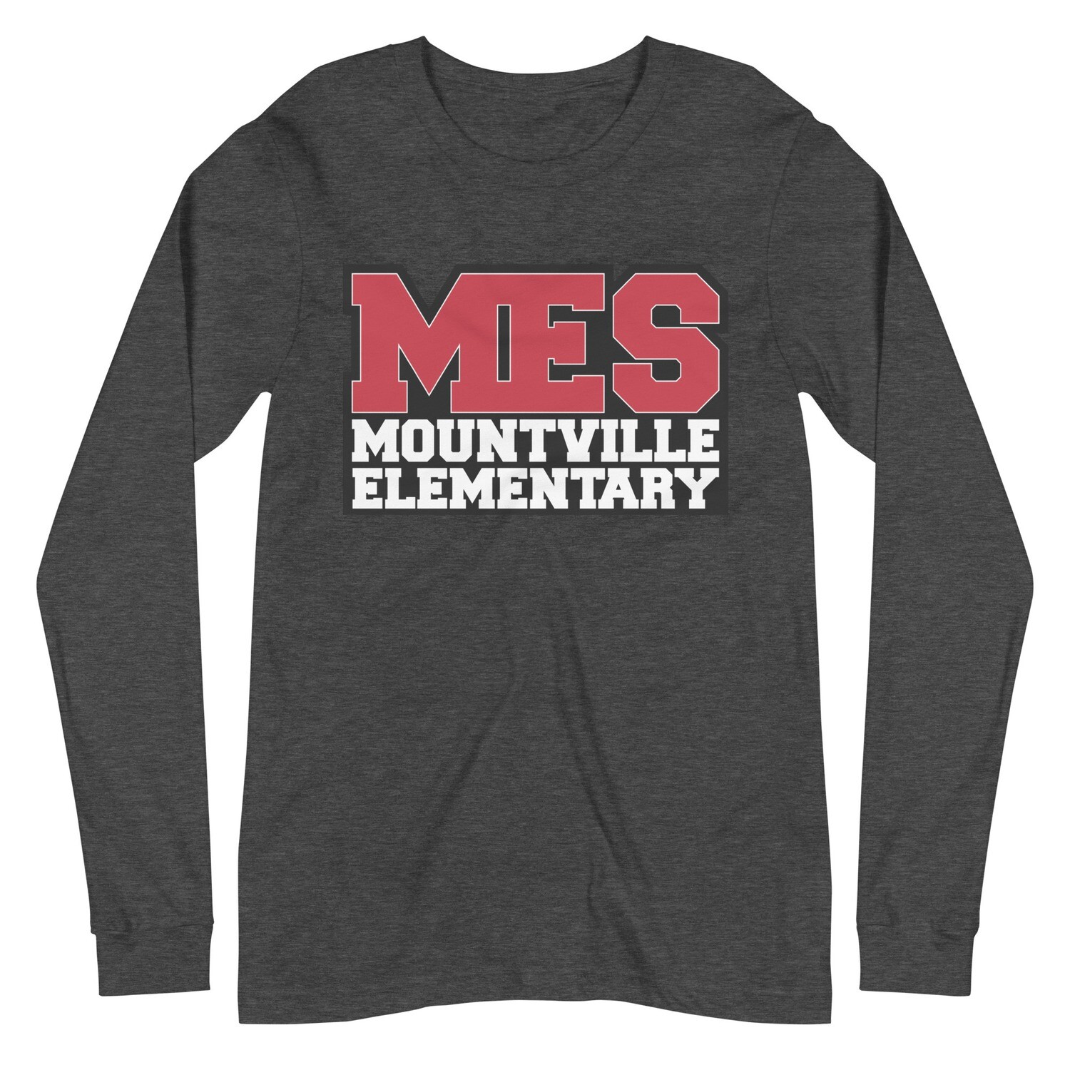 Mountville Elementary Collegiate Long Sleeve Tee, Color: Dark Grey Heather, Size: XS