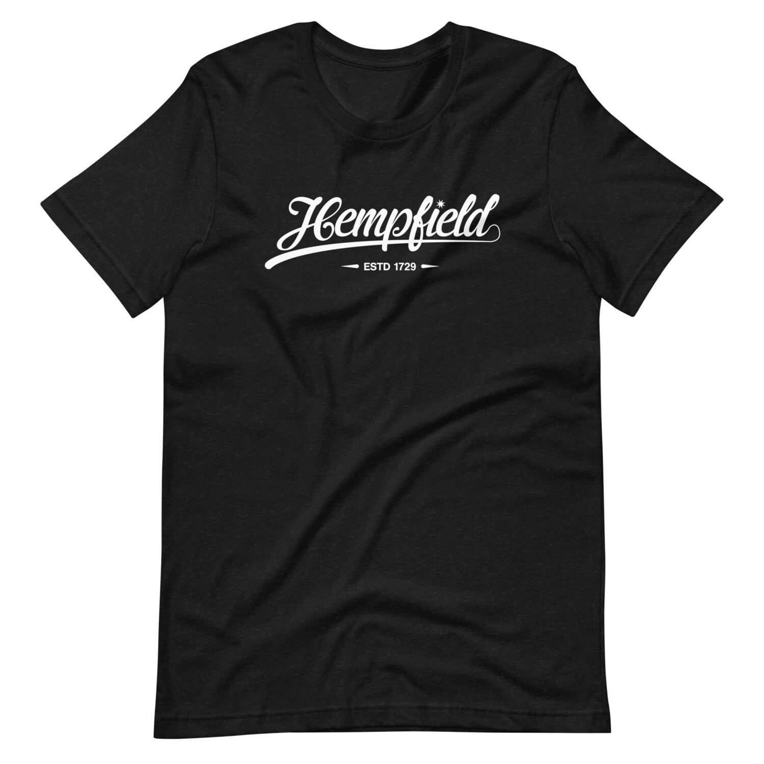 Hempfield Script Premium Tee, Color: Black Heather, Size: XS