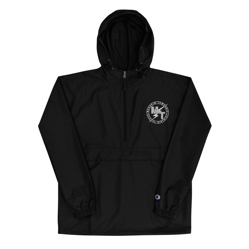 Township Logo Embroidered Champion Packable Jacket, Color: Black, Size: S