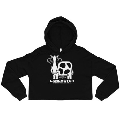 Udderly Fabulous Lancaster Crop Hoodie, Color: Black, Size: S