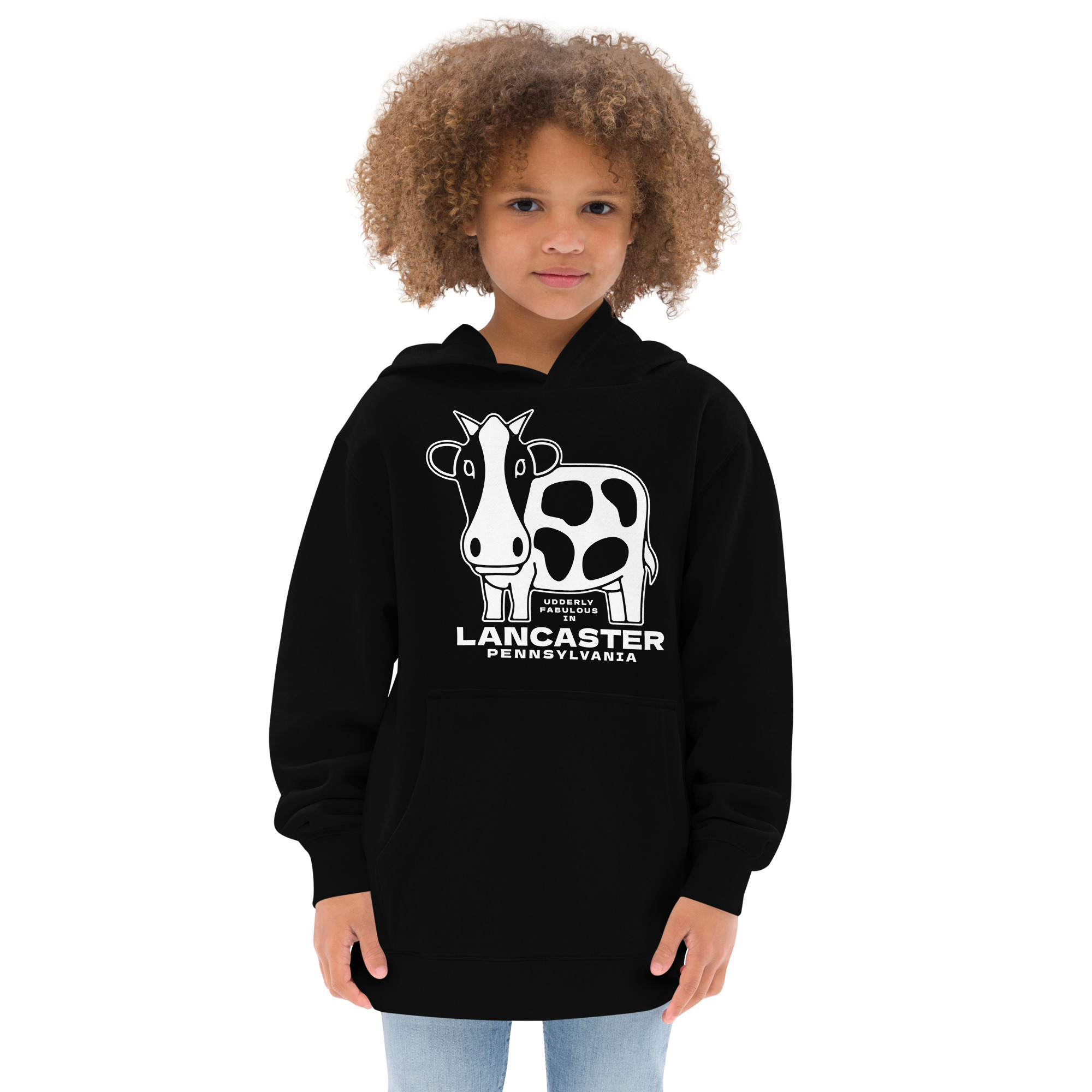 Udderly Fabulous Lancaster Kids fleece hoodie