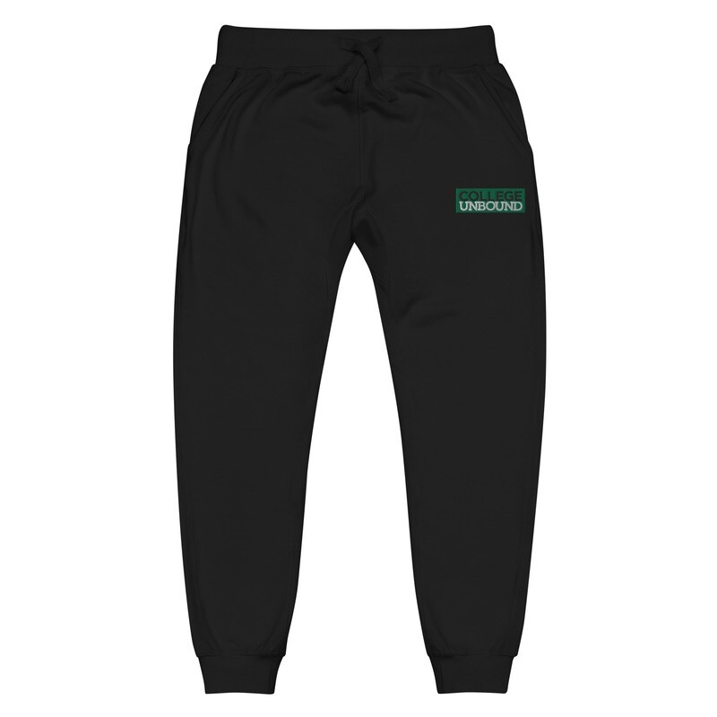 College Unbound Embroidered Fleece Sweatpants, Color: Black, Size: XS