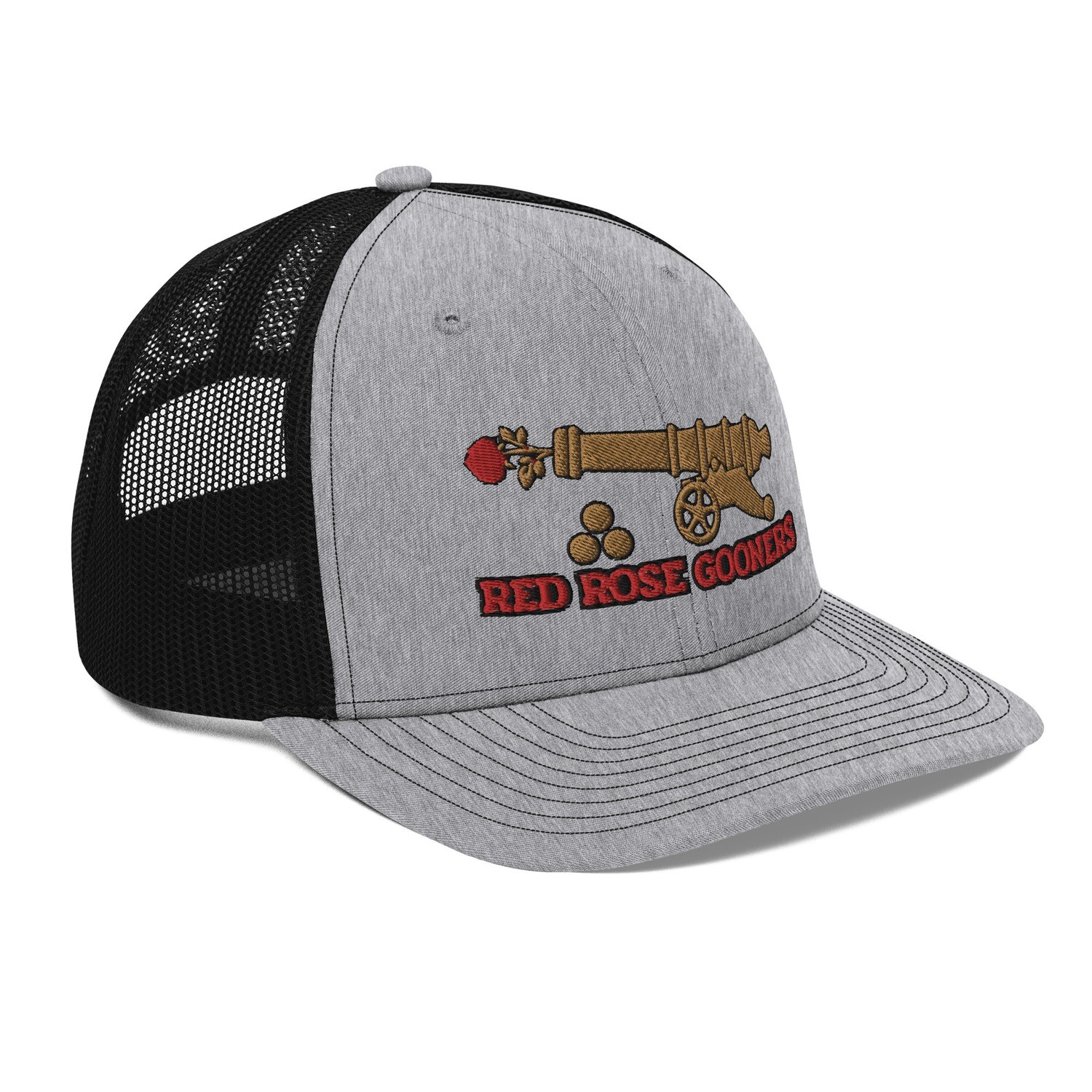 Red Rose Gooners Embroidered Trucker Cap Grey/Black