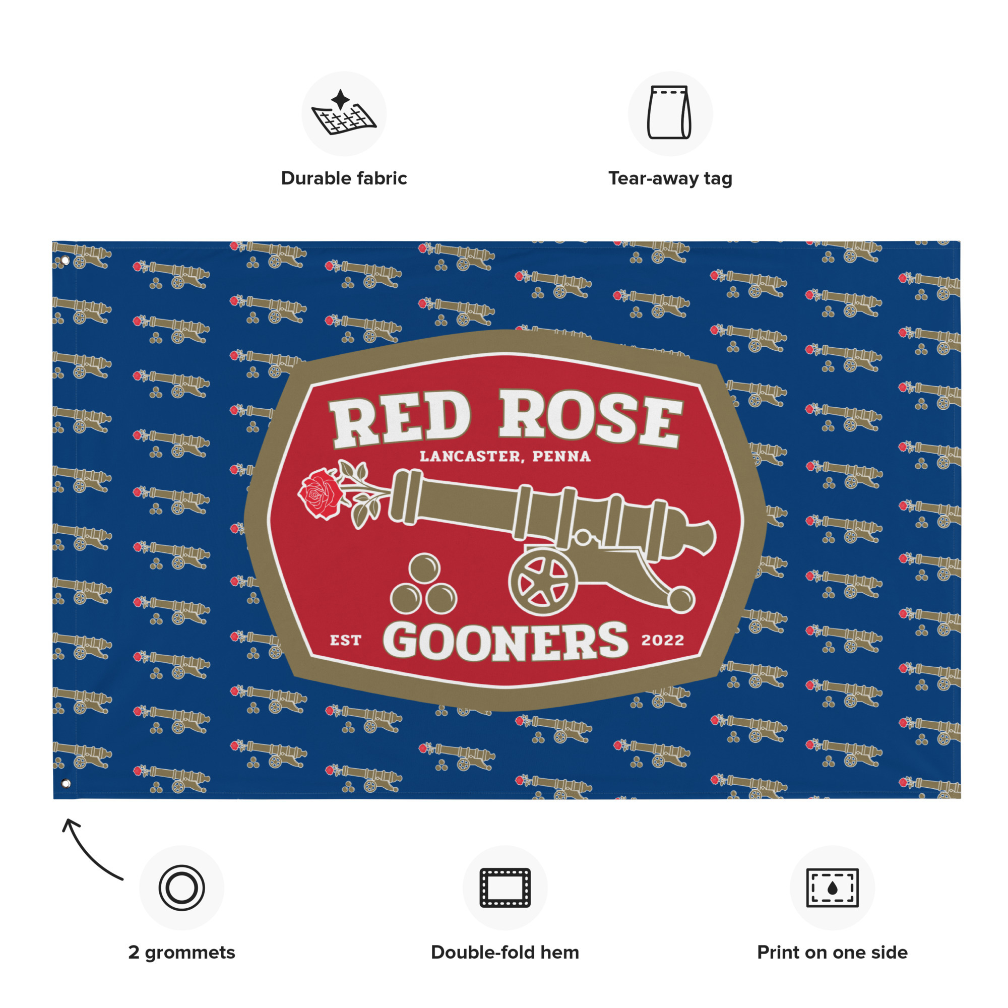 Red Rose Gooners Flag (blue)