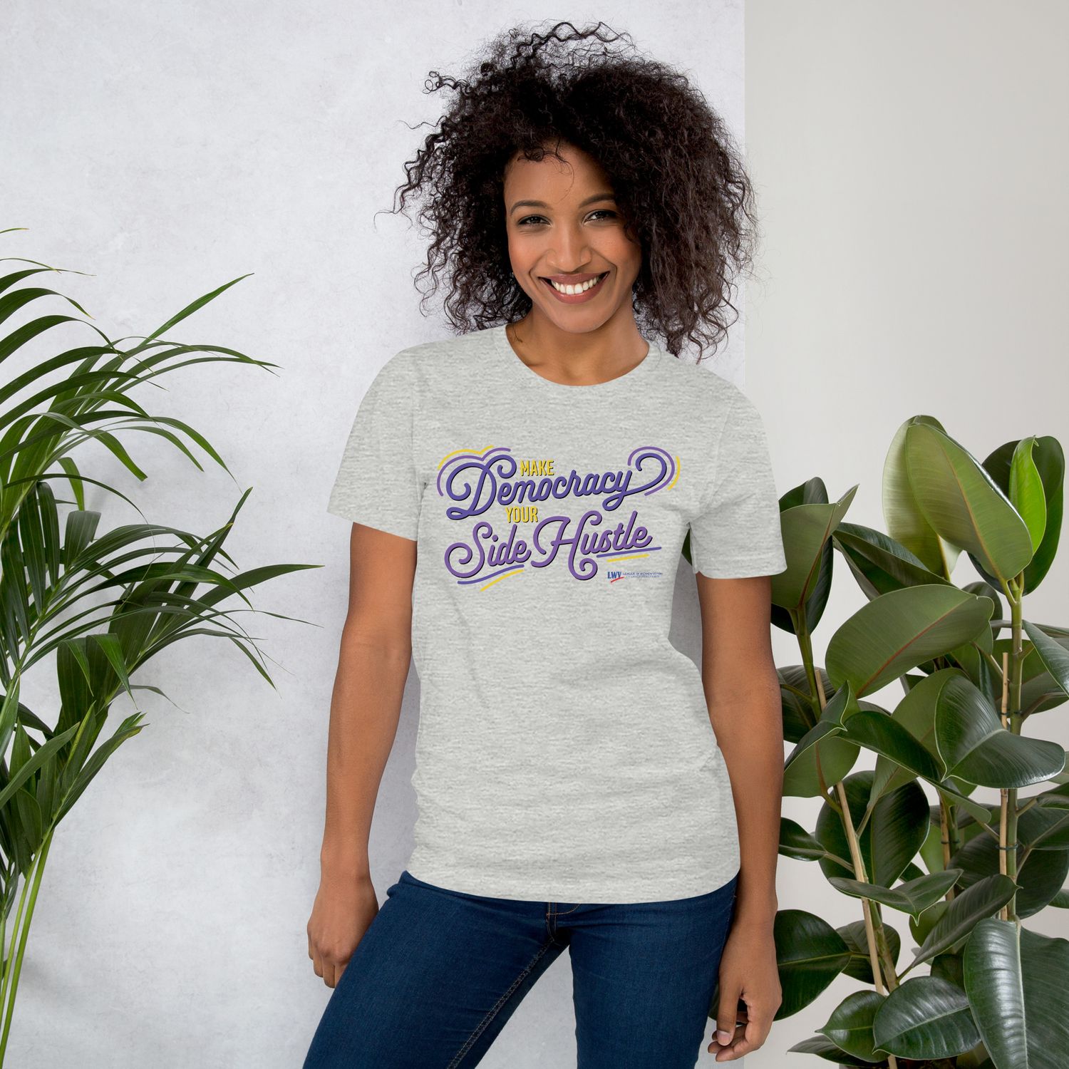 LWV Side Hustle Unisex Tee (Purple & Yellow Design)