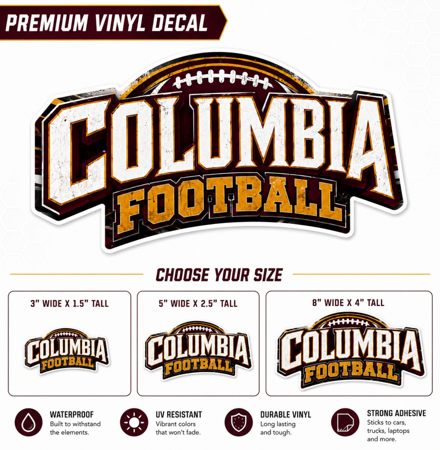 Columbia Football Decal