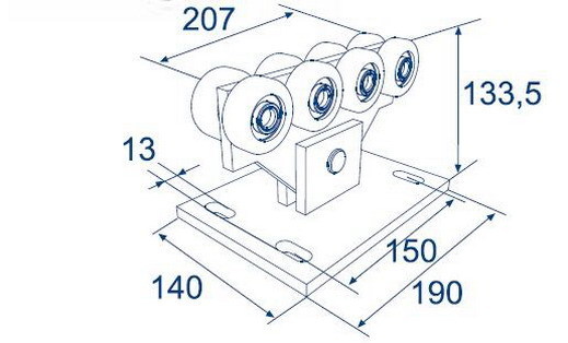 Ролики для откатных ворот чертеж