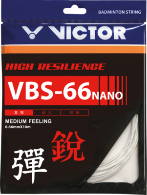 Victor VBS 66 Nano Badminton String Set - White