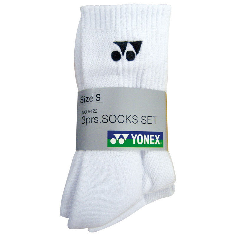 Yonex Men's Socks W-8422- White - 3 Pairs