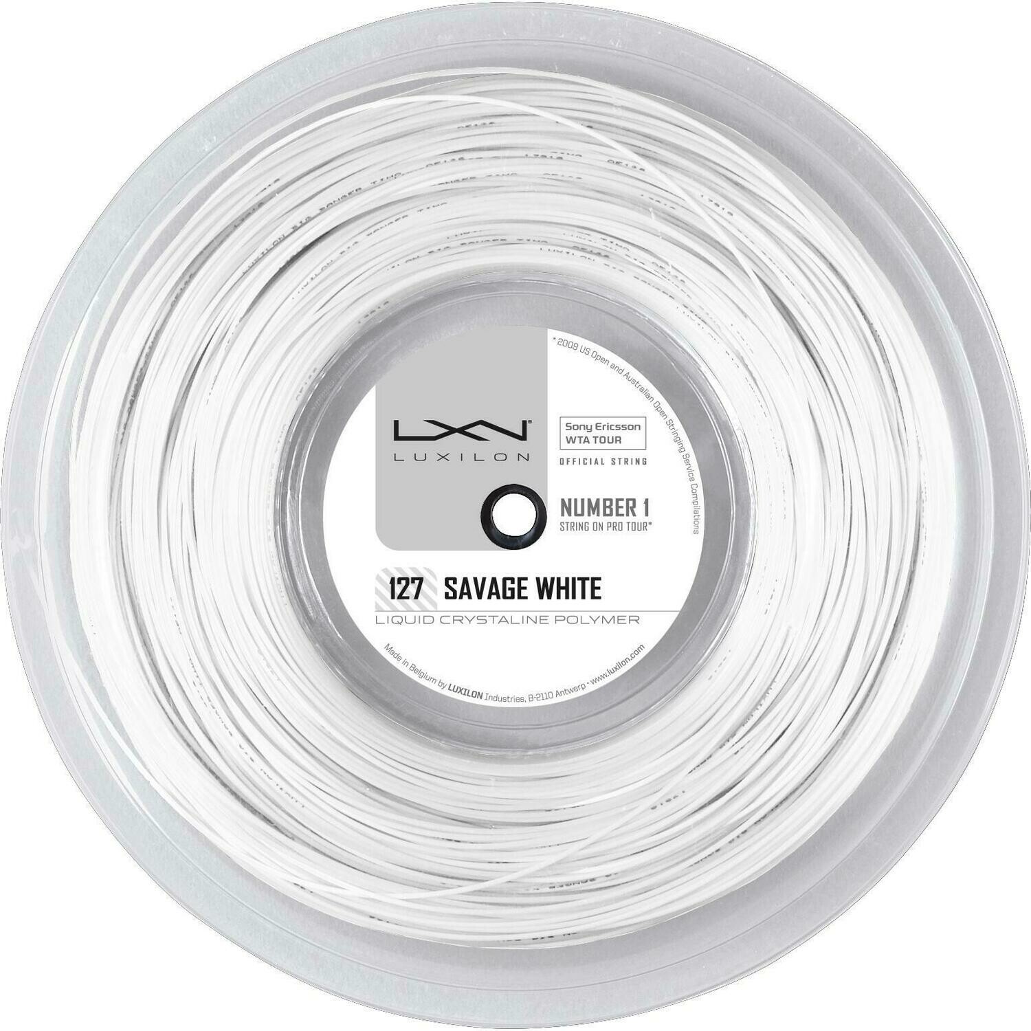 Luxilon Savage 127 Tennis String 200m Reel - White