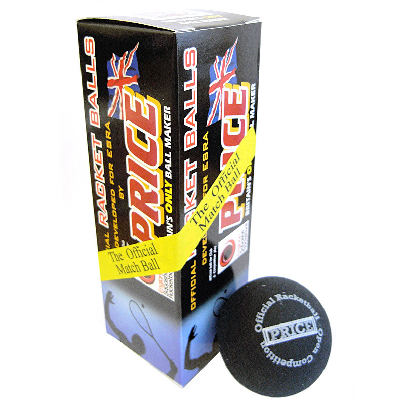 Price Racketball Balls - 3 Pack Single Dot Black