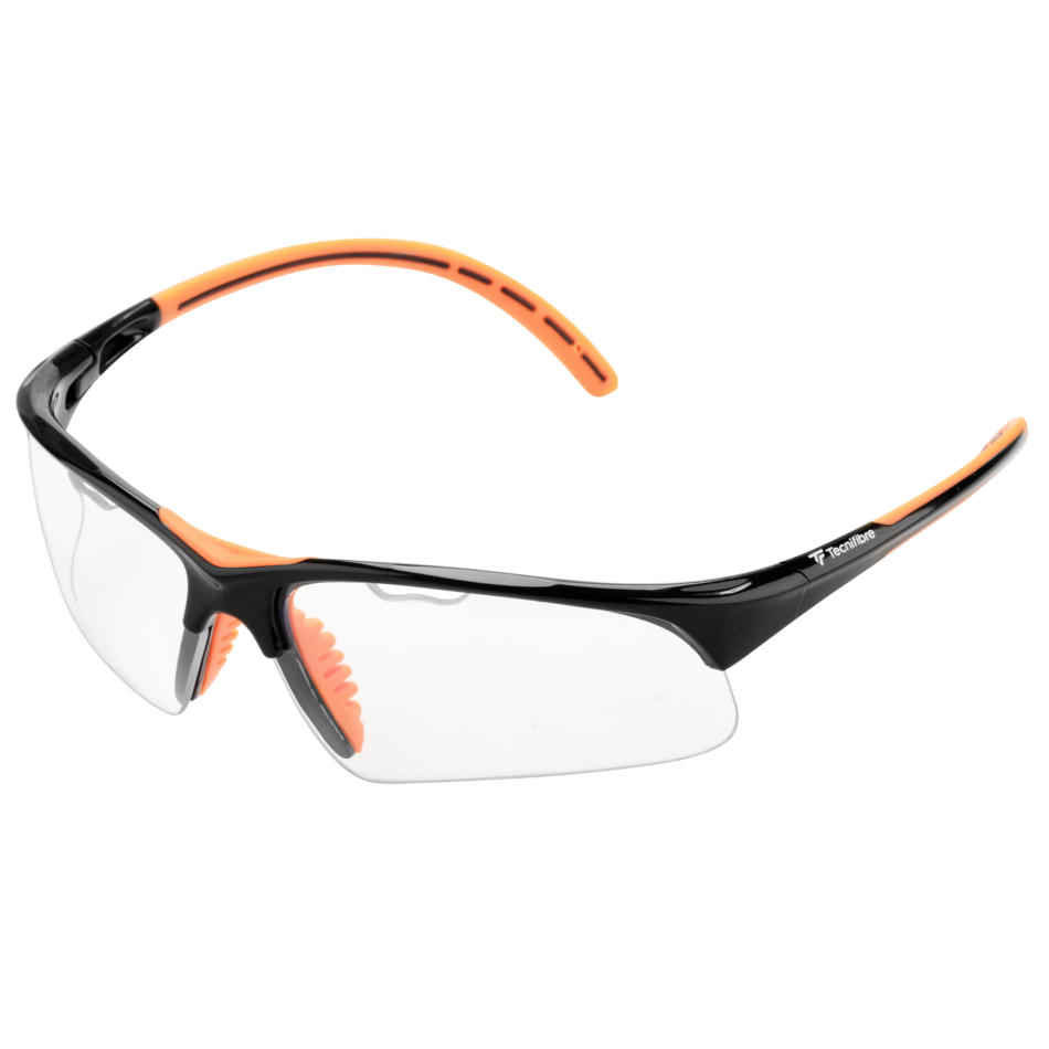 Tecnifibre Squash Eye Protection Glasses, Colour: Black/Orange