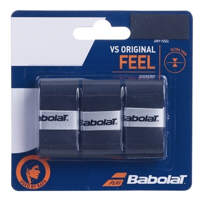 Babolat VS Original Feel Overgrips - 3 Pack Black