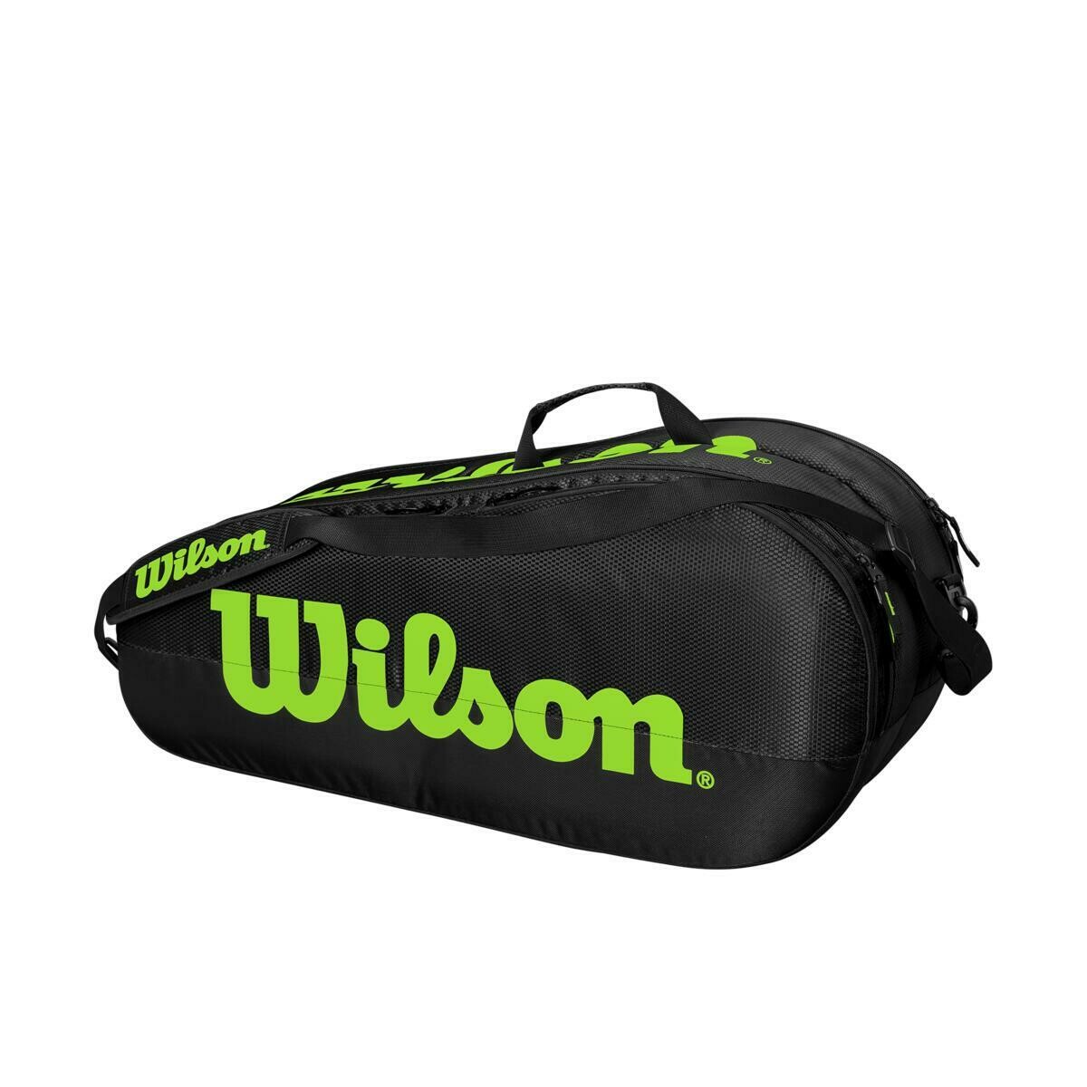 Wilson Team 2 Comp Bag Black Green - 6 Pack