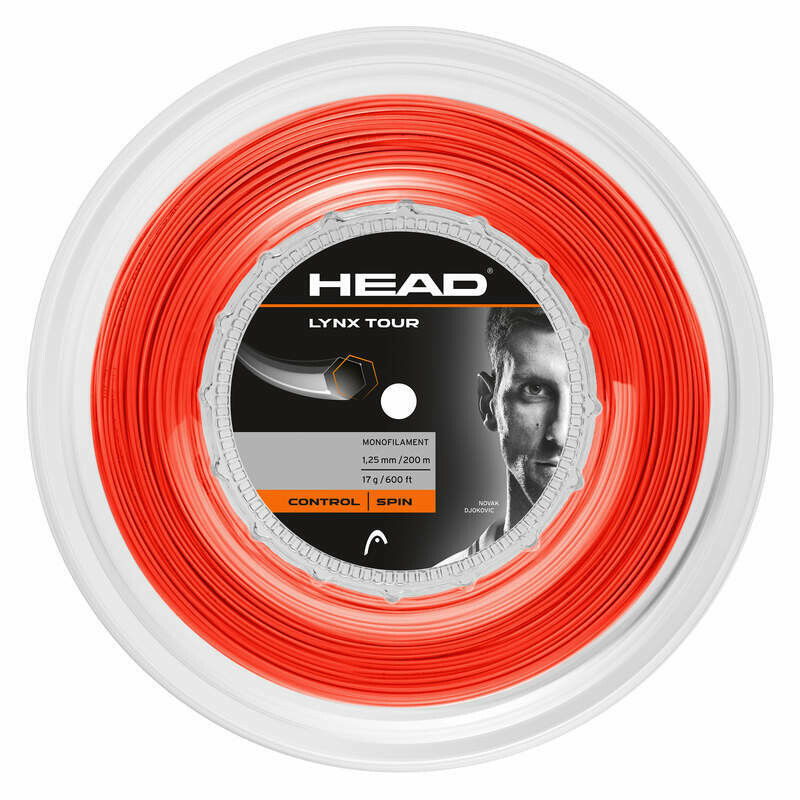 Head Lynx Tour 1.25mm Reel Tennis String - 200mm Orange