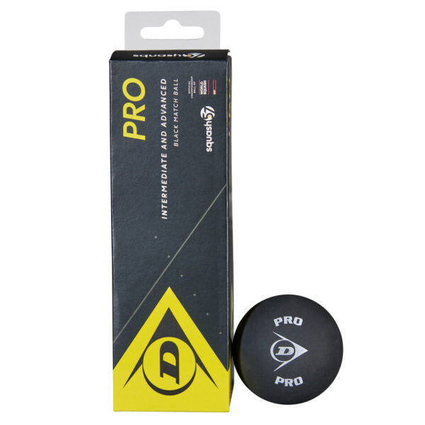 Dunlop Pro Racketball Balls Black - 3 Pack