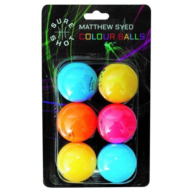 Sure Shot Matthew Syed Colour Table Tennis Ball - Pack of 6