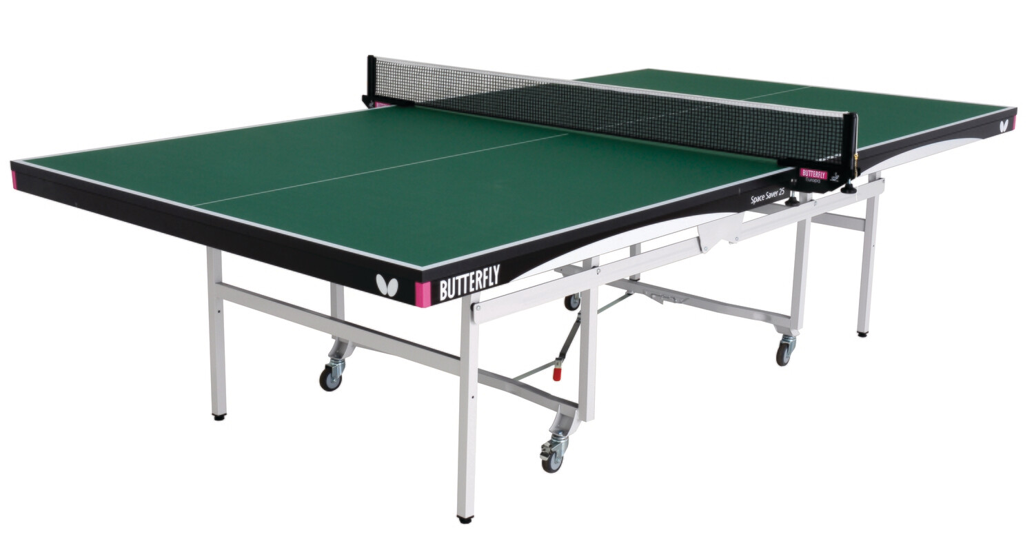Butterfly Space Saver 25 Rollaway Table Tennis Table, Colour: Green