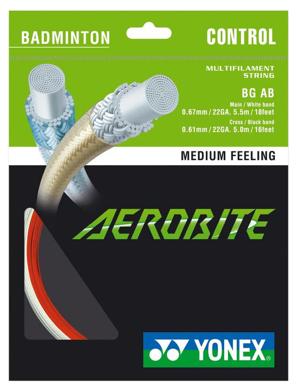 Yonex Aerobite Hybrid Badminton String Set - Red/White
