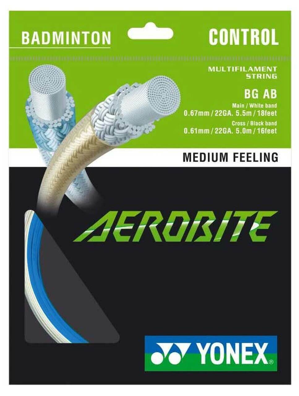 Yonex Aerobite Hybrid Badminton String Set - Blue/White