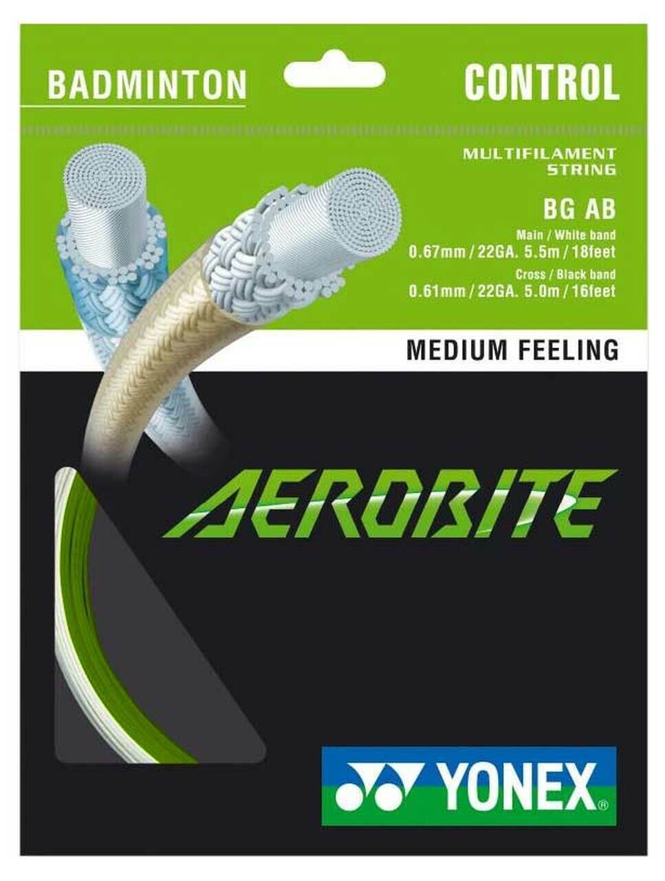 Yonex Aerobite Badminton String Set - Green/White