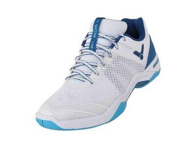 Victor S82 AF Badminton Shoe - Bright White/ Hawaiian Blue
