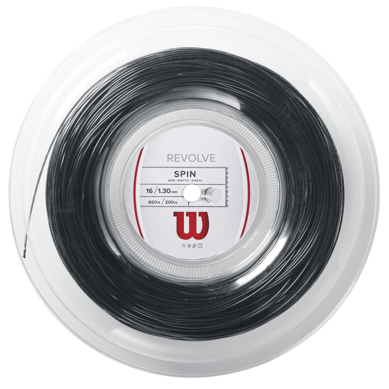Wilson Revolve 16 Tennis String 200m Reel - Black