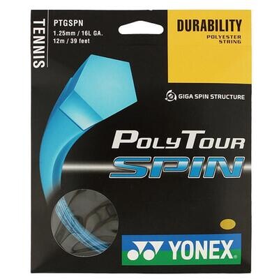 Yonex PolyTour Spin Tennis String Set 1.25mm - Cobalt Blue