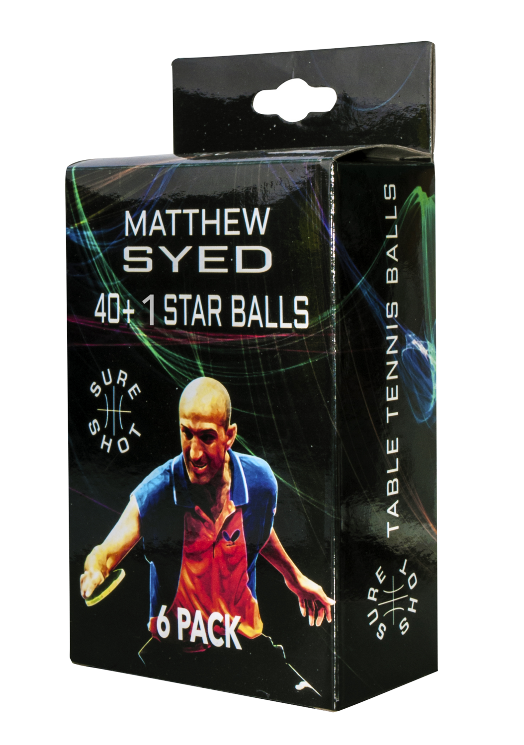 Sure Shot Matthew Syed 3 Star Table Tennis Balls - Pack of 6