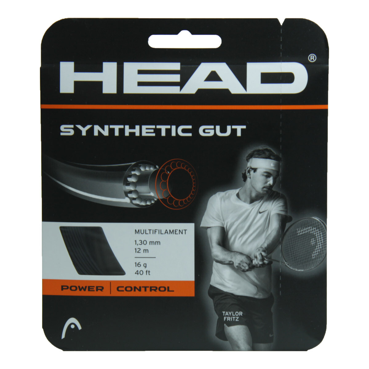 Head Synthetic Gut 1.30mm Tennis String Set - 12m Black