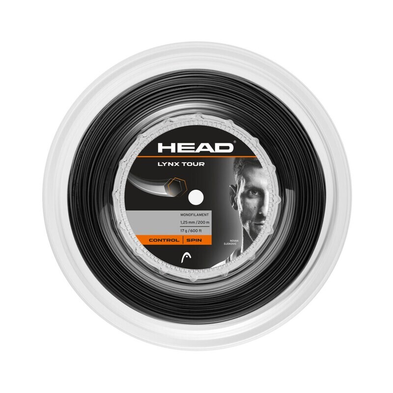 Head Lynx Tour 1.25mm Reel Tennis String - 200m Black