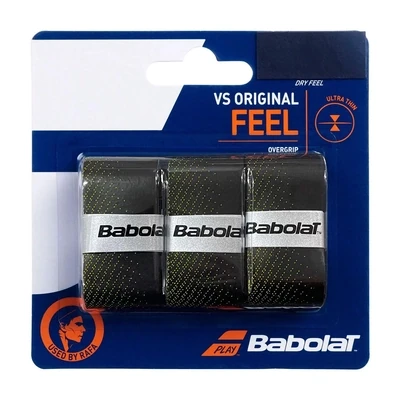 Babolat VS Original Feel Overgrips - 3 Pack Black/Yellow