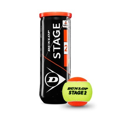 Dunlop Stage 2 Orange Mini Tennis Balls - 3 Ball Tube