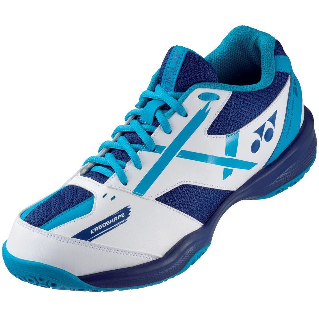 Yonex Power Cushion 39 Junior Badminton Shoes - White/Blue, Size: 1