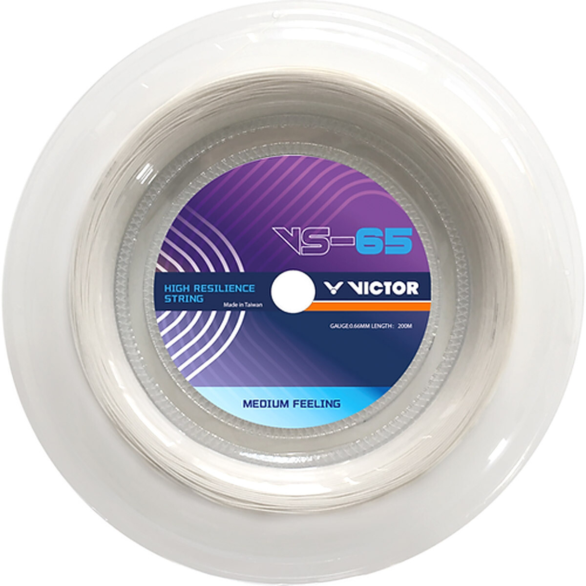Victor VS 65 Badminton String - 200m Reel - White