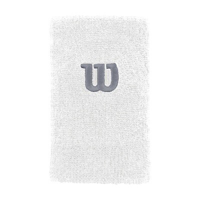 Wilson Extra Wide W Wristbands Pair - White