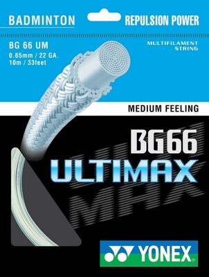 Yonex BG66 Ultimax Badminton String Set - White