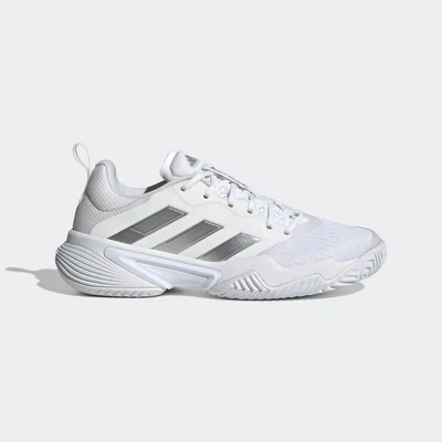 Adidas Barricade Women's Tennis Shoes - Cloud White/Silver Metallic/ Grey