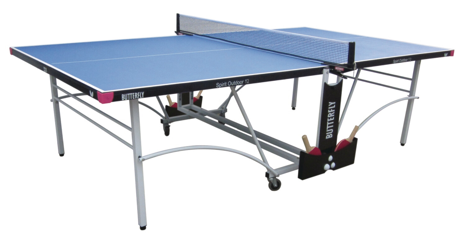 Butterfly Spirit 12 Outdoor Rollaway Table Tennis Table, Colour: Blue